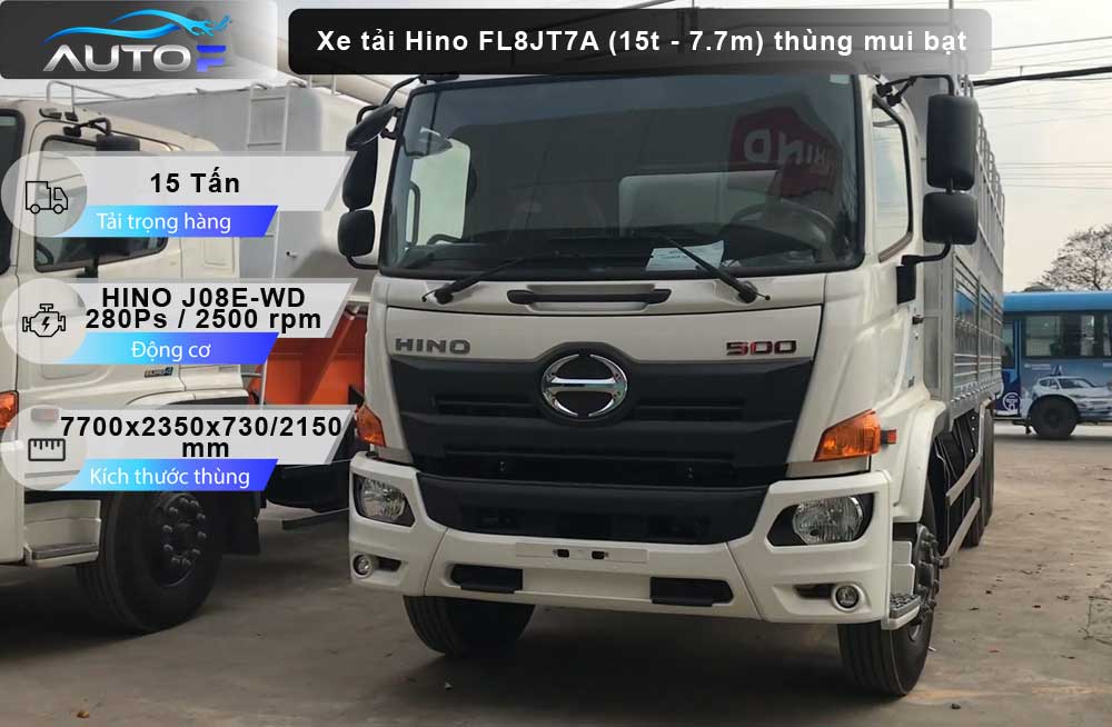 Xe tải Hino FL8JT7A (15t - 7.7m) thùng mui bạt